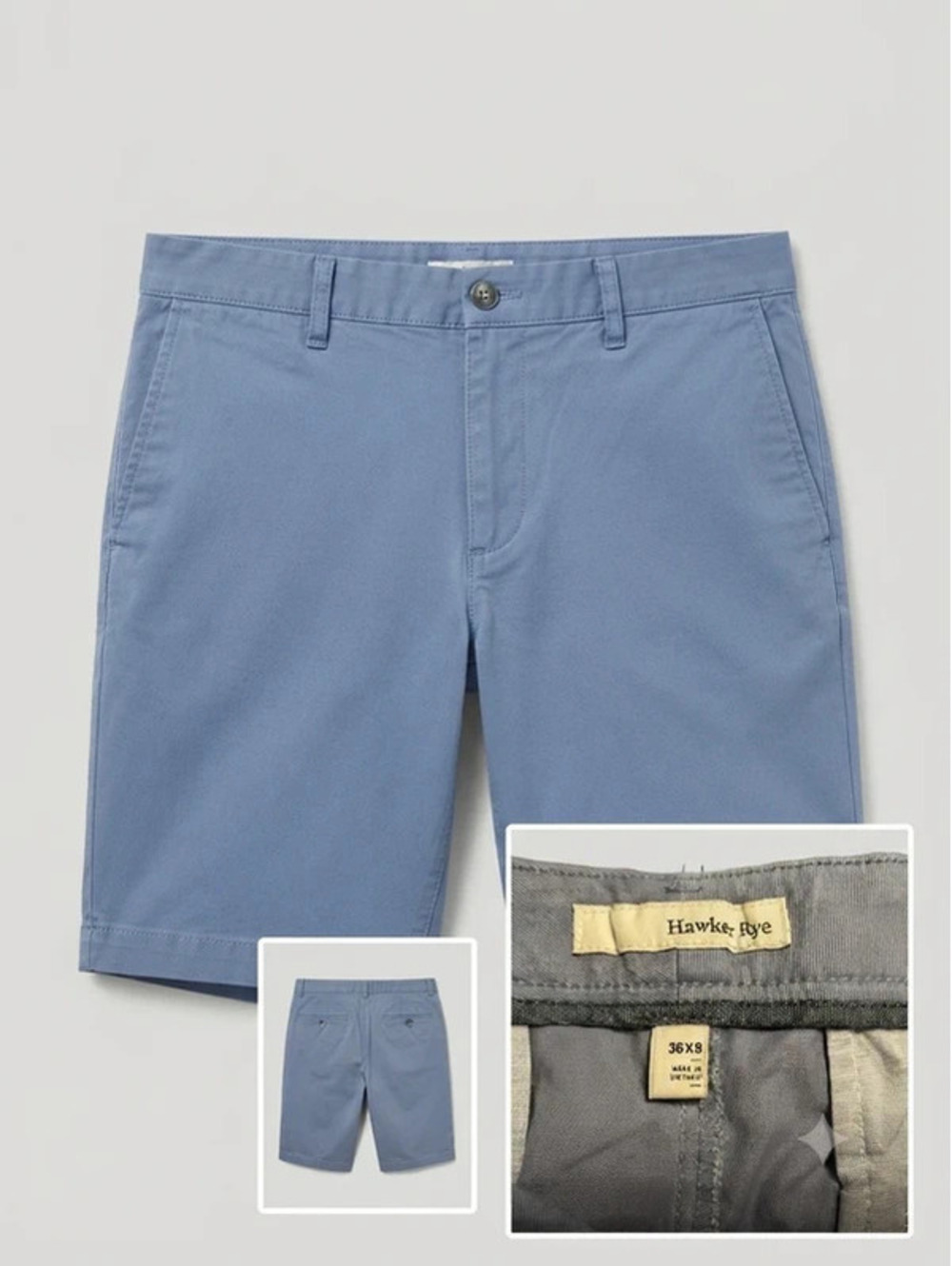Hawker Rye Men’s Blue Chino Shorts – Size 36x9 [COPY]